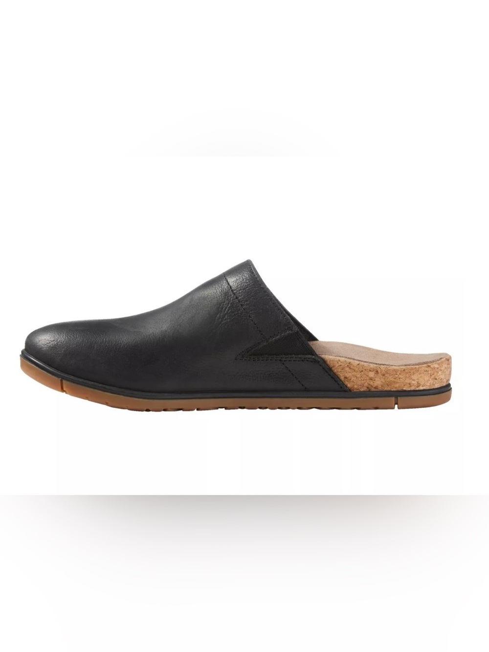 NWOB L.L. Bean Women's Black Leather Slip-On Mule with Tan Sole - Picture 2 of 7